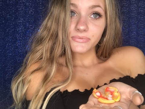 ASMR- eat a gummy meal with me/ story time of nostalgic ASMR memories