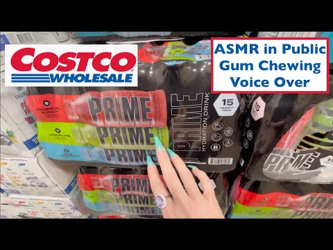 ASMR In Public | Costco Walkthrough | Gum Chewing Whispered Voice Over | Extended Car Tapping at End
