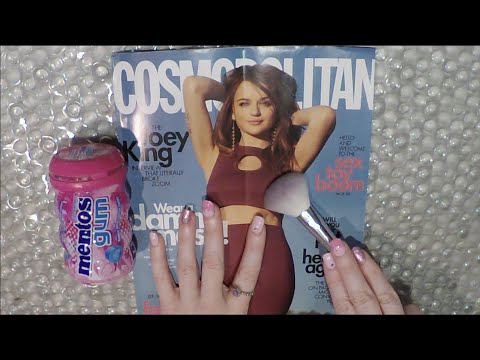 ASMR Gum Chewing Magazine Flip Through | Close Tingly Whisper | Most Relaxing sounds Ever