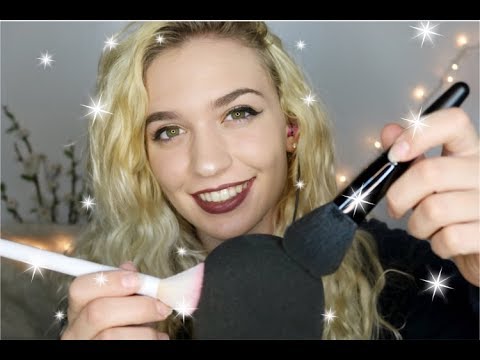 ASMR ~ Brushing and Tapping (relaxing, whispering, up close)