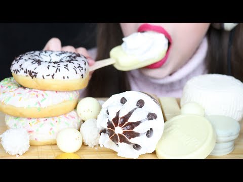 ASMR CORNETTO KING CONE, WHITE CHOCOLATE CANDY, MAGNUM, DONUTS (Eating Sounds) No Talking