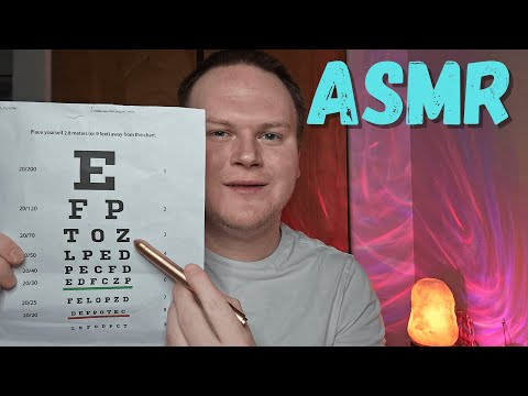 ASMR Relaxing Soft Spoken Eye Exam (Lights, Medical RP)