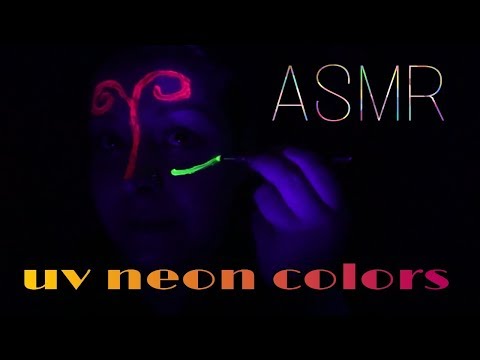 ASMR Czech/ uv neonové barvy na obličej / uv neon colors face
