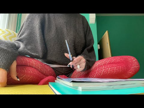ASMR cutting paper and page turning with some tearing sounds