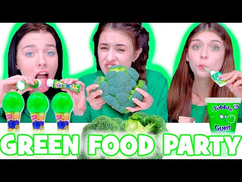 ASMR Green Food | Eating Only One Color Mukbang Food Challenge