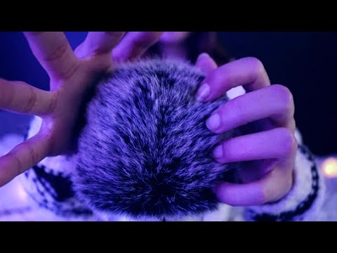 [ASMR] Extreme Close-Up Fluffy Mic Brushing 😴| Low Light