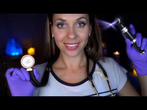 ASMR Night Nurse Roleplay, Close Up, Personal Attention, Otoscope, Cleaning
