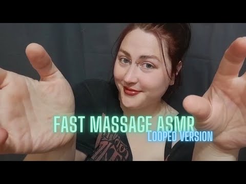 ASMR Fast and Aggressive Massage 🖤💤 Neck, Arms, Face and Head Massage- Looped