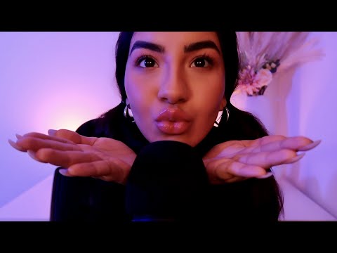 ASMR For Sleep | Gentle Kisses & Mouth Sound+Hand Lotion Sound & Movement,Playing With Dried Flower🥀