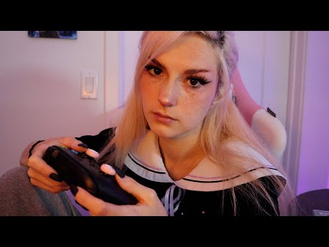 [ASMR] Rude Classmate Study Date | Gum Chewing, Controller Sounds, Writing Sounds, & More