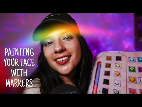 PAINTING YOUR FACE WITH MARKERS | PERSONAL ATTENTION ASMR