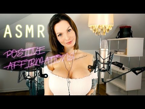 ASMR Positive Affirmations - Whispering and Hand movements for more self confidence deutsch/german