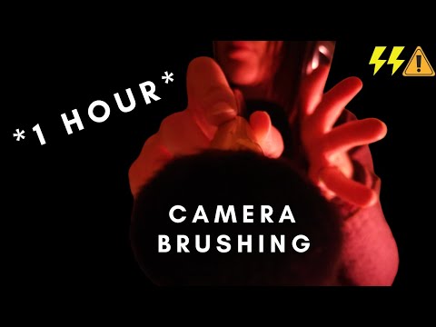ASMR - [1 hour version] EXTREMELY FAST and AGGRESSIVE FACE BRUSHING | up close | TINGLY whispering