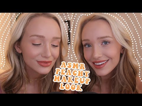 ASMR Peachy Summer Makeup Look (Tapping, Lid Sounds, Brushing...) | GwenGwiz