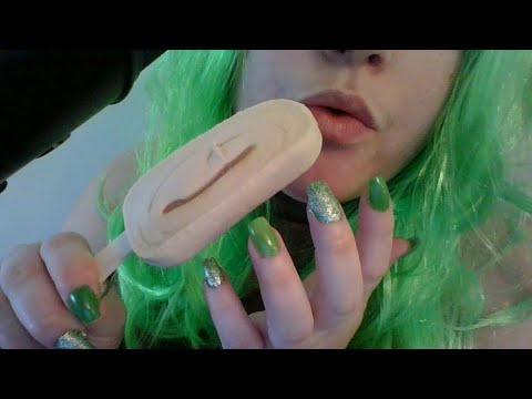 ASMR Sucking Creamy Caramel Popsicle