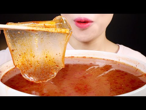 ASMR Spicy Mala Hot Pot with Round Glass Noodles | Malatang | Homemade Glass Noodles | Mukbang