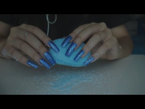 💙 BLUE soap Scratching  and Tapping 💙 for 17 minutes straight ASMR