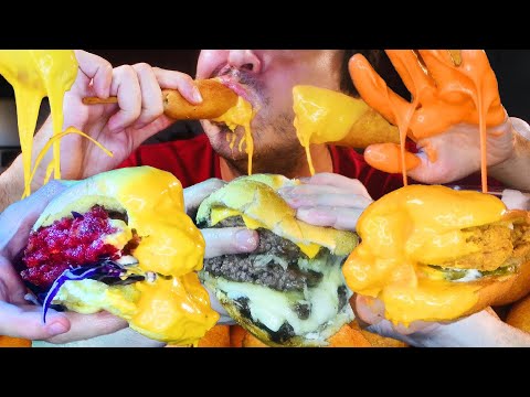 3 hours MESSY + CHEESY Extreme Food Eating !