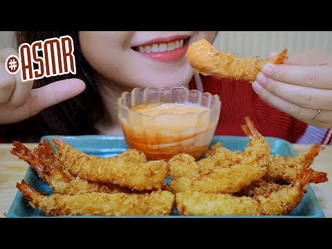 ASMR fried prawns with chili and mayonnaise dipping sauce ,EXTREME CRUNCHY EATING SOUNDS| LINH-ASMR