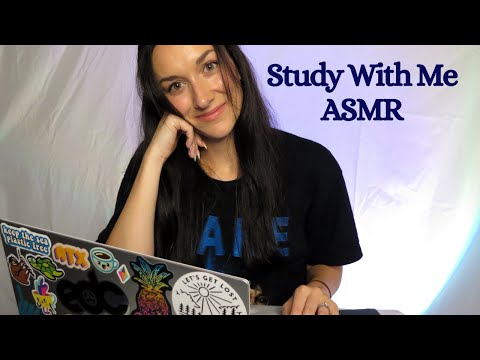 Study With Me ASMR 📖✏️ | unintelligible whispers | typing | page turning