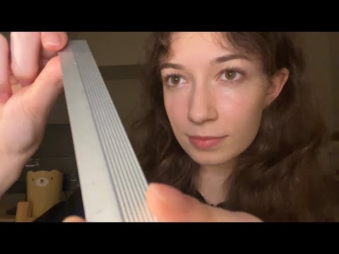 ASMR measuring you in detail (super close whispers & writing sounds)