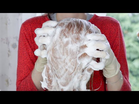 ASMR Shampoo Hair Wash | Scalp Massage Examination | Hair Brushing | Latex Gloves (No Talking)