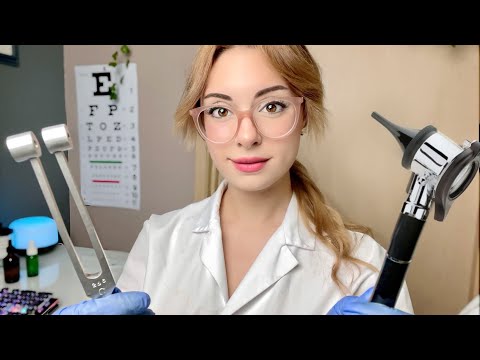 ASMR Ear Exam Nose & Throat Doctor Roleplay Hearing Test 👂 Ear Cleaning Otoscope Cranial Examination
