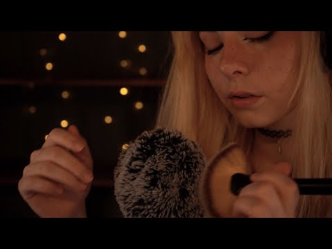 ASMR | Soft Mic Brushing "it's okay, you are safe" - Storm Ambience, Whispered