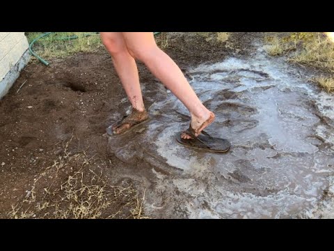 FLIP FLOPS IN MUD ASMR (No Talking)