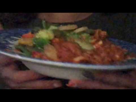 ASMR- EATING DINNER: Chicken Tikka Masala, Steamed Vegetables