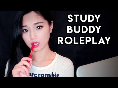 [ASMR] Study Buddy Roleplay - Paper and Pen Sounds, Inaudible Whispers, Keyboard Typing