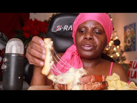 GRILL STACK MAC AND CHEESE ASMR EATING SOUNDS