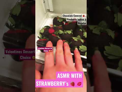 ASMR WITH STRAWBERRIES #valentinesday #asmrshorts #strawberry #chocolate #tapping #fyp #trending