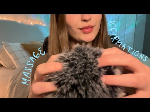 ASMR 30 minutes of fluffy mic head massage with hand movements & affirmations🦋