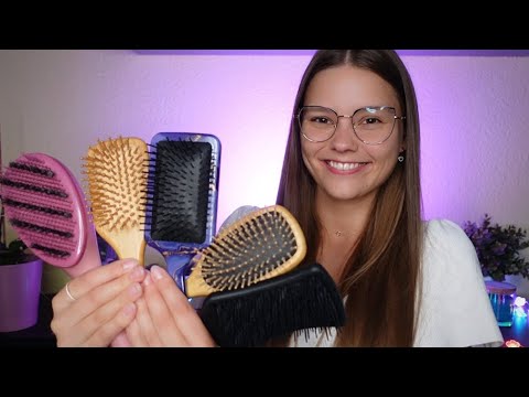 ASMR Hair Brush Sounds - Hair Brush Tapping and Bristle Scratching | ft. Ana Luisa Jewelry 💍