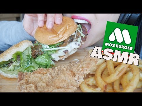 ASMR MOS Burger + FRIED CHICKEN *Japanese FAST FOOD (CRUNCHY EATING SOUNDS)