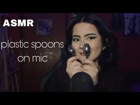 asmr: colheres de plástico no mic | plastic spoons on mic