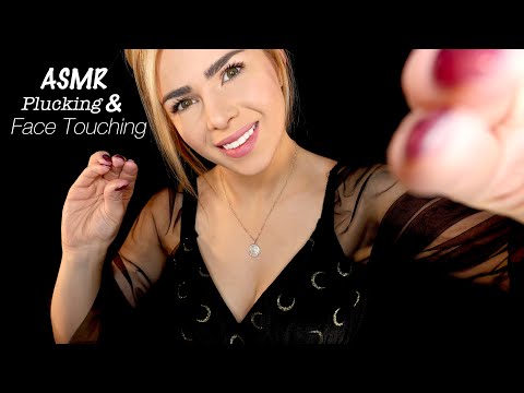 ASMR PLUCKING AND FACE TOUCHING (For Sleep and Relaxation)
