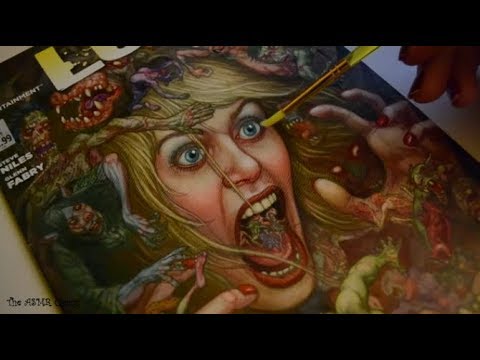 ASMR Whispering About Zombies & Tracing Images With a Brush . Repeating Words