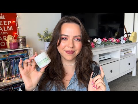 ASMR March Favorites 💚🌷| Beauty, Wellness, and Makeup Items | Tapping, Scratching, Whispering 😌