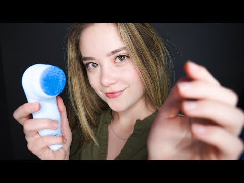 ASMR SPA FACIAL Skin Exam Microdermabrasion Roleplay, Red Light Skin Therapy, Whispers, Tapping