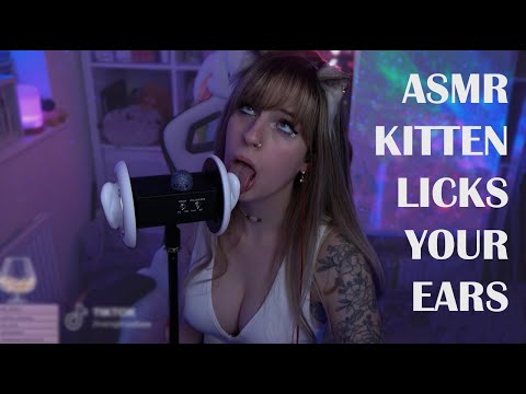 ASMR //  Do you mind If cat girl licks 👅 your ears?  UwU Meow