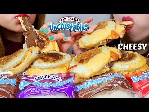 ASMR CHEESY UNCRUSTABLES GRILLED CHEESE 치즈 토스트 리얼사운드 먹방 | Kim&Liz ASMR