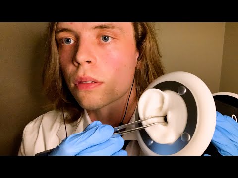 ASMR DEEP EAR CLEANING EXAM & CLOSE WHISPERING (doctor roleplay, ear to ear, sensitive, 3dio)