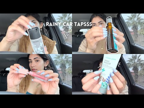 ASMR - tapping on random things in my car while its raining 🌧️