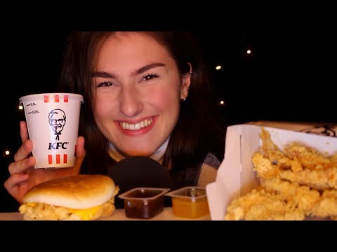 [ASMR] KFC Mukbang // extreme crunchy CRISPYS + CHEESE CRUNCH BURGER 🍔// IsabellASMR
