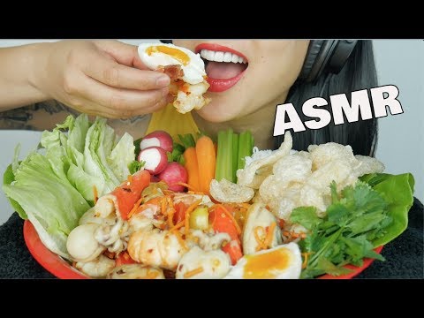 ASMR SPICY SEAFOOD SALAD (CRUNCHY EATING SOUNDS) NO TALKING | SAS-ASMR