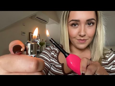ASMR Haircut with FIRE 🔥 Minimal Talking (Brushing, Clipping, Flame and Hand Sounds)