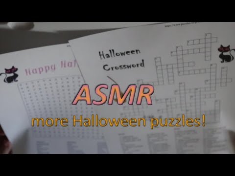 ASMR - Halloween Crossword + Word Search (Soft Talking/Rambling, Writing)