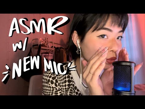 i try asmr for the first time w/ a mic (tapping, mouth sounds, mic scratching)